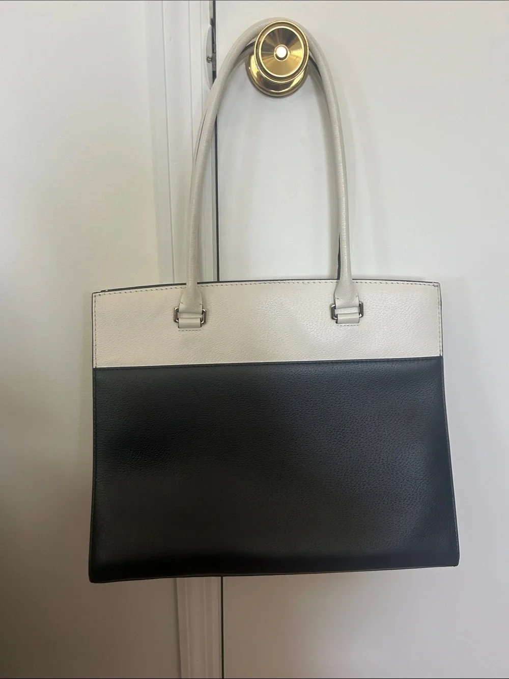 kate spade Black and White Two-Tone Structured Tote